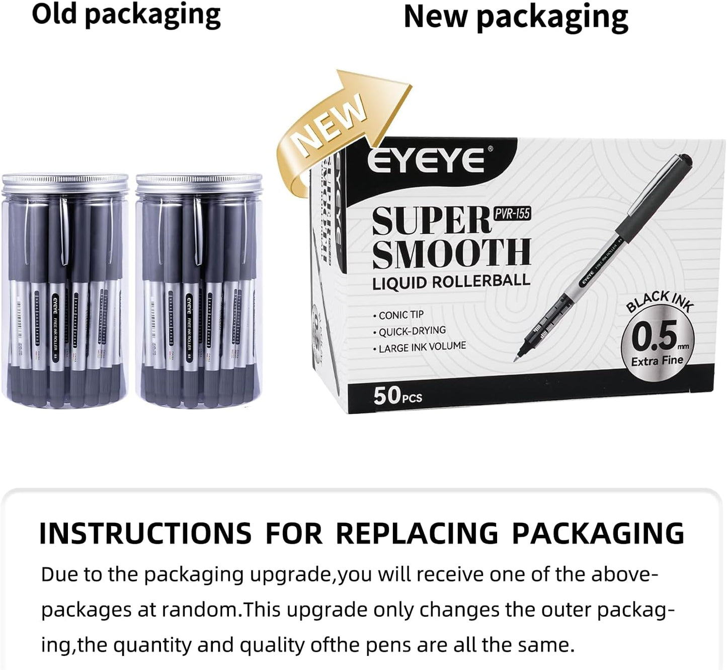 EYEYE 25 Pack 0.5mm Blue Rollerball Pens Extra Fine Point Quick Dry, Liquid Ink Pens Fine Point Smooth Writing Pen for Journaling, Note Taking, Office, School Supplies