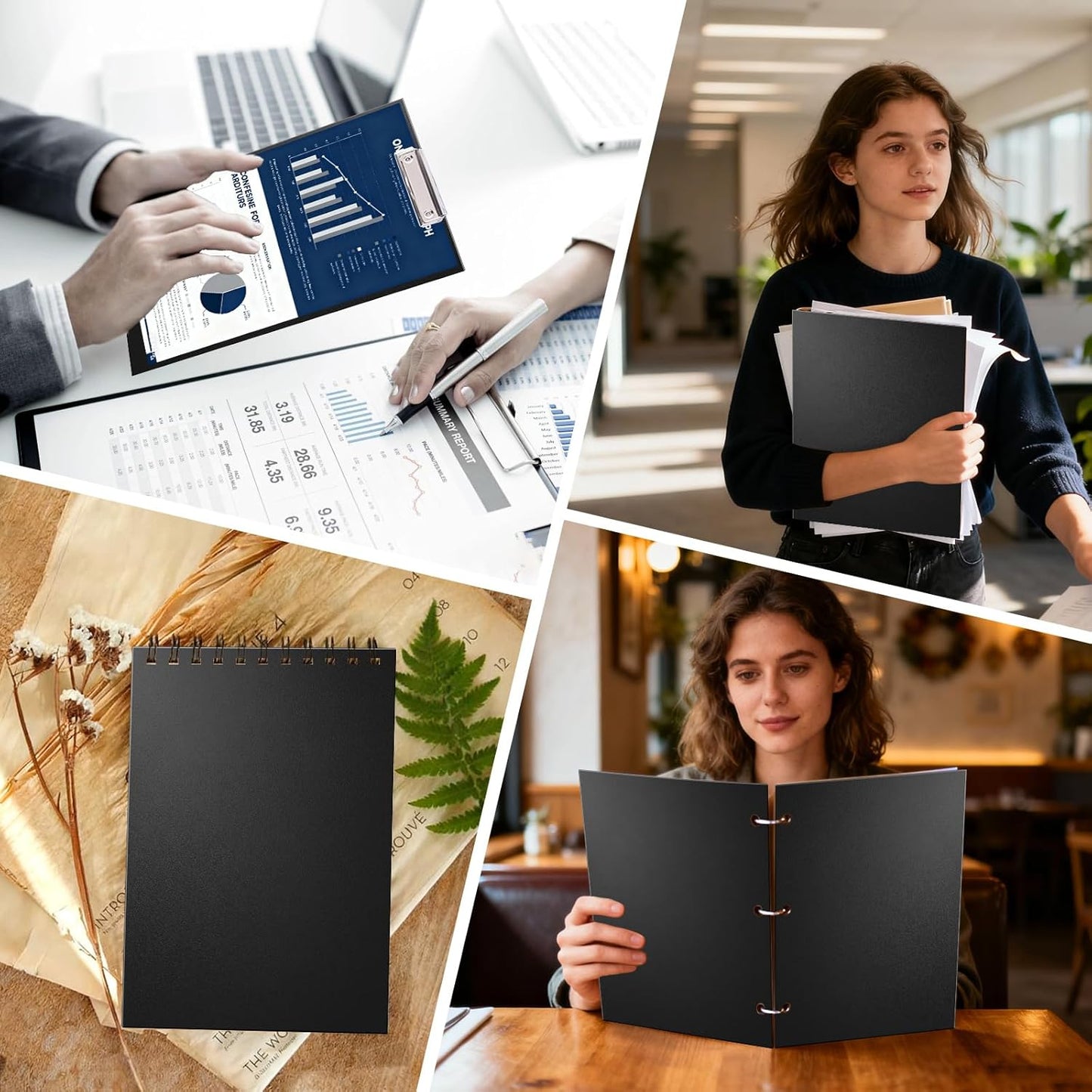 VOKOY 60 Pack 8.5x11 Inches Binding Covers and Backs Set, Letter Size Quality Un-Punched Report Covers, 30 Pcs 10mil Clear Binding Covers 30 Pcs 12mil Black Plastic Covers for Home Office School