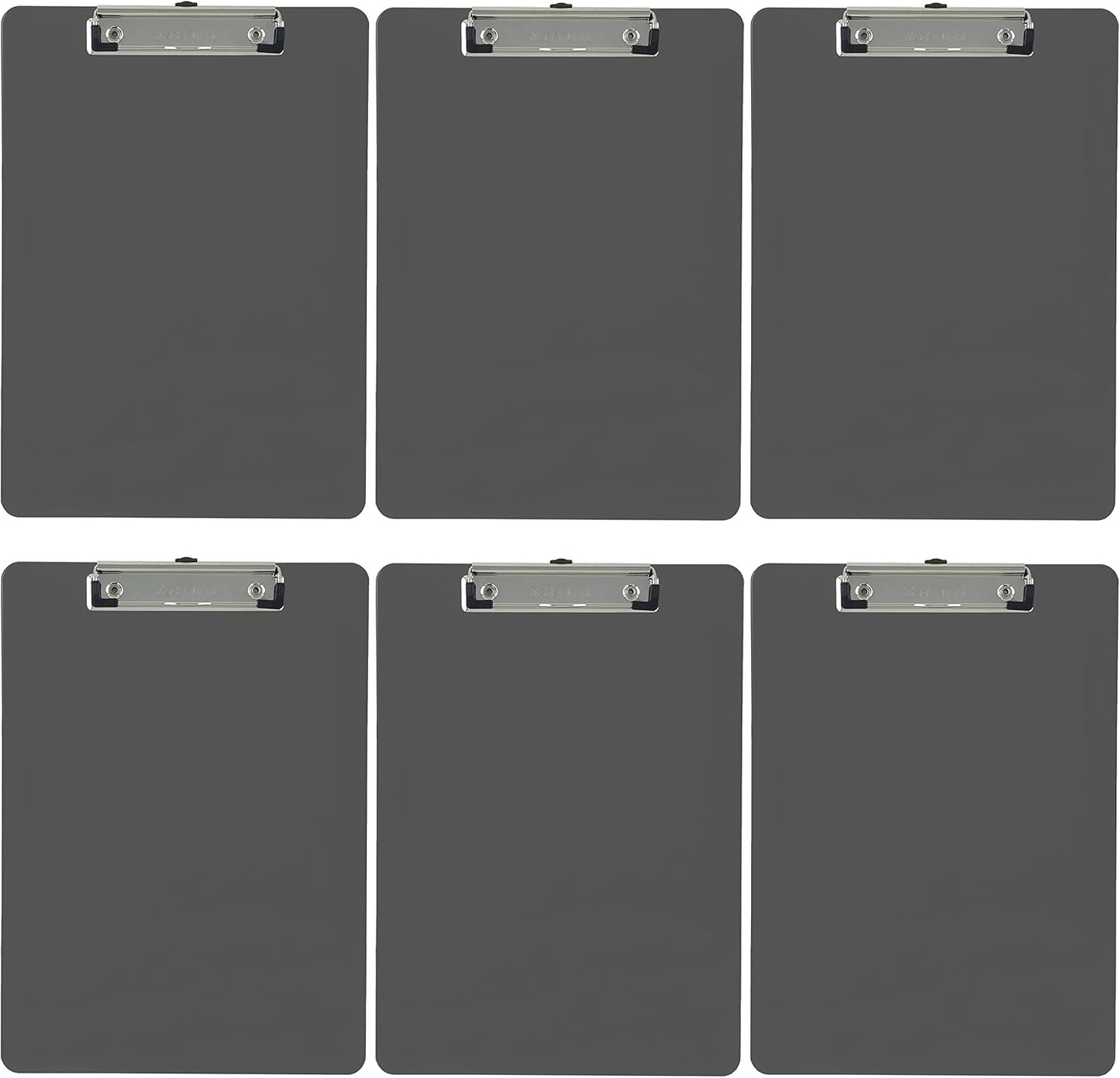 Trade Quest Plastic Clipboard Opaque Color Letter Size Low Profile Clip (Pack of 6) (Black)