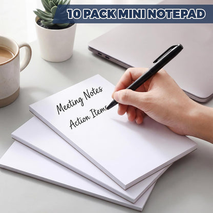 Thboxes 10 Pack Note Pads, 3"x 5" Writing Pads Scratch Pad 50 Sheets per Pad Small Memo Pad Server Notepad Blank Notepads for Office School Home To Do Lists Grocery List