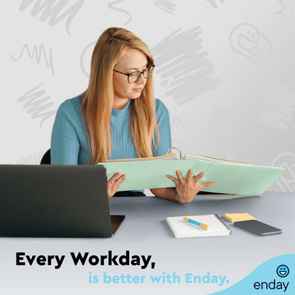 Enday 1.5 Inch Binder, Green - 1.5 Inch 3 Ring Binder, Round Ring Pastel with Clear View Cover for Letter Size 8.5 x 11'' Paper & 2 Inside Pockets, Ideal for School Supplies, Office, and Home