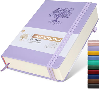 Lined Journal Notebook -365 Pages A5 Thick Journals for Writing Ruled Notebook, Hardcover Leather Journal for Women Men Daily Journal Notebook for Work, Note Taking, 100Gsm Lined Paper( 5.75'' X 8.38'' Green)