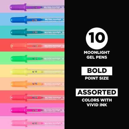 SAKURA Gelly Roll Moonlight Gel Pen Set, Bold Tip, Opaque Colors, 10 PK 38176