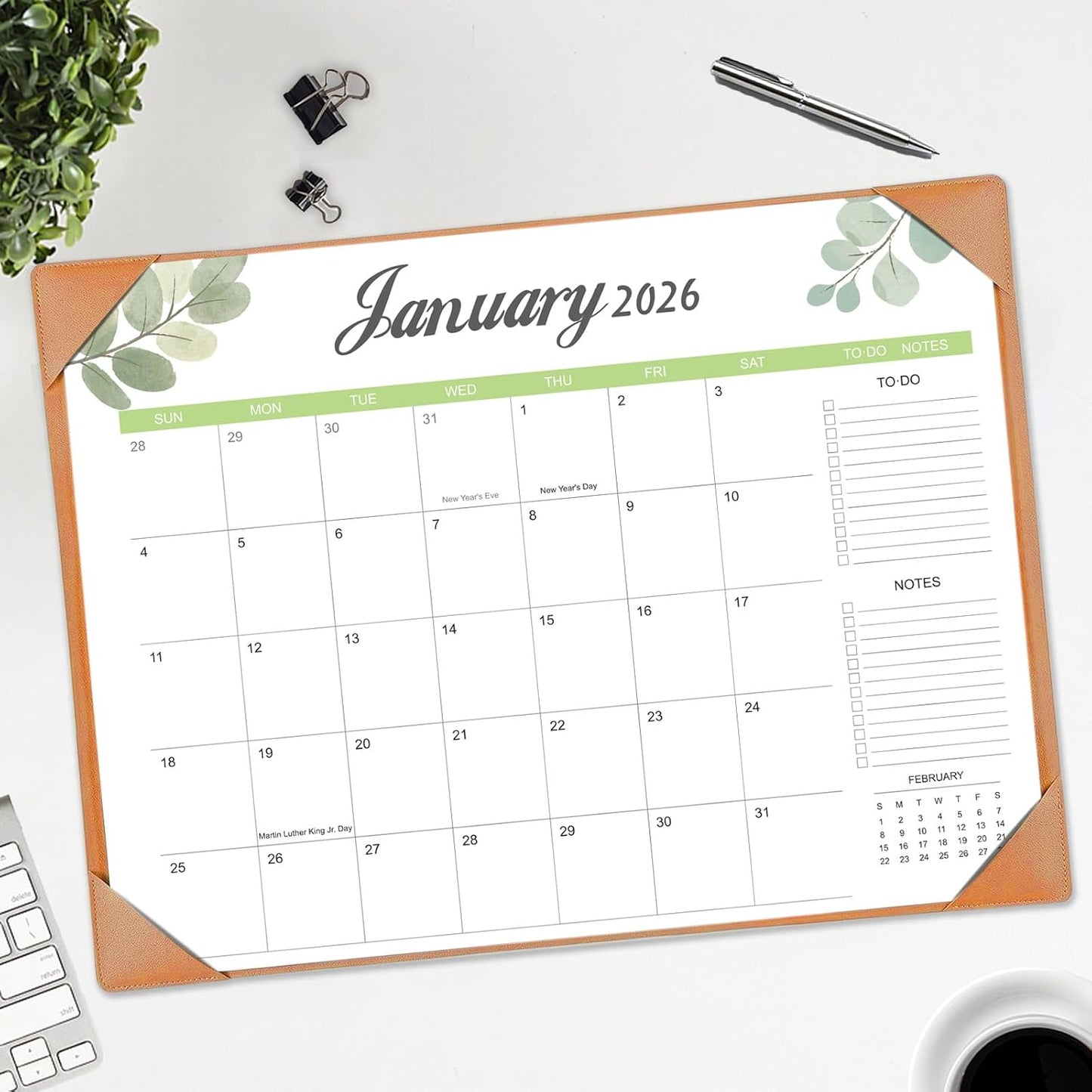 Desk Calendar 2026-2027 with Desk Mat – 22" x 17" Large Desk Pad Calendar Runs from January 2026 to June 2027, Office Supplies Desktop Monthly Calendar for Home & Office