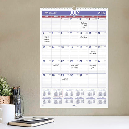 AT-A-GLANCE Wall Calendar 2026-2027 Planner, Academic 12-Month July-June, Monthly, 15-1/2" x 22-3/4", Ruled Daily Blocks (AY328)