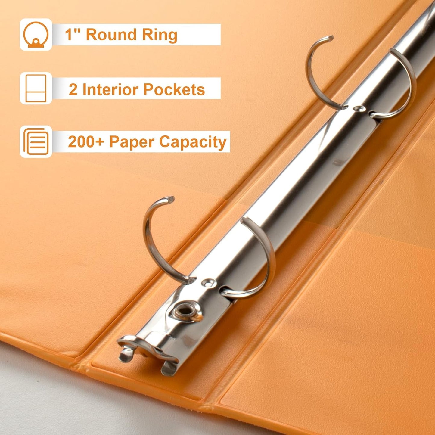 CIXILDTS 1-Inch Round Ring Binders, Standard 3 Ring Binder Fit Letter Size Paper, Presentation View Binders, 6 Packs, Assorted