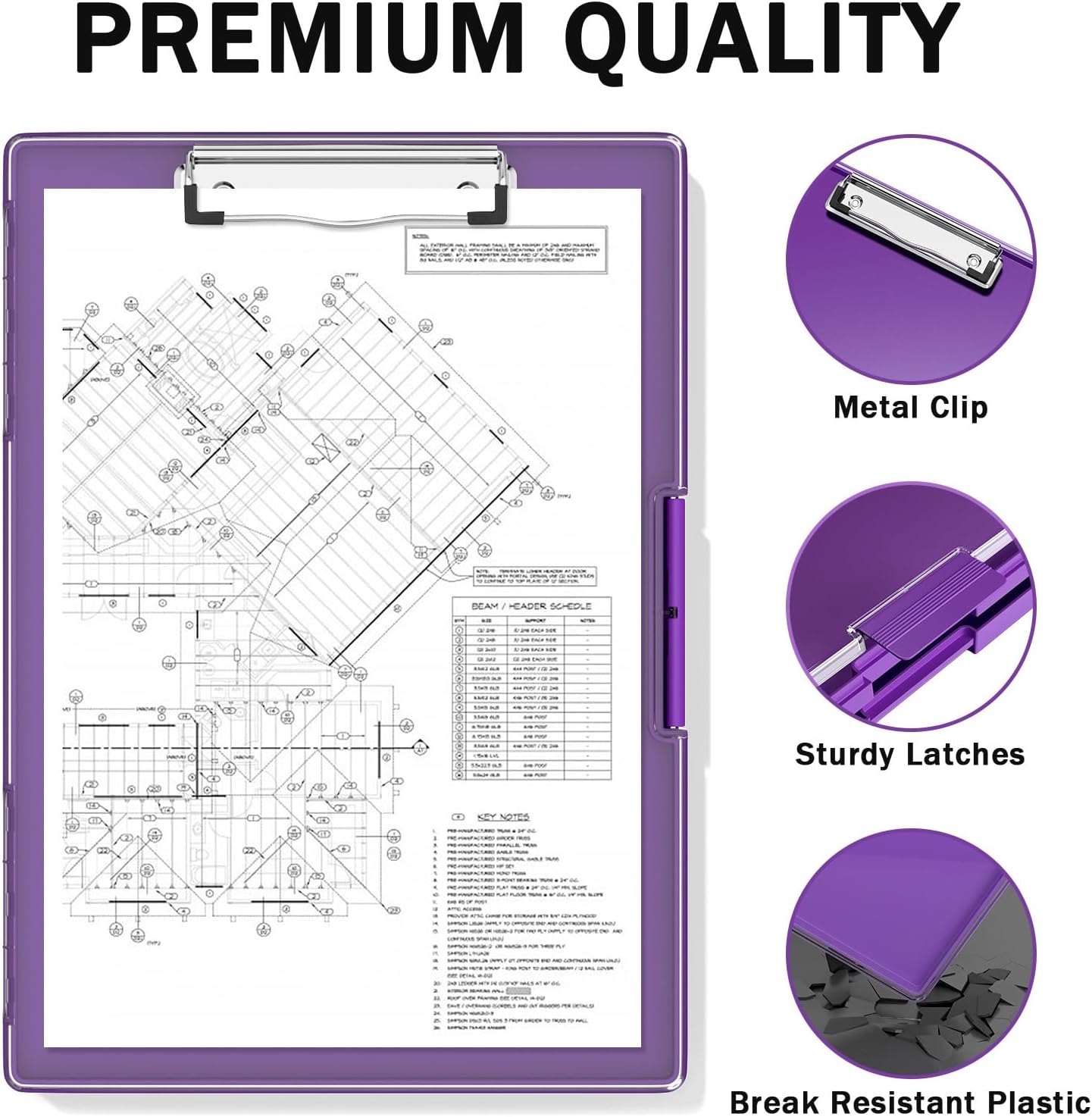 Rimilak Plastic Clipboard with Storage, Side Opening with 2 Compartment, Size 13.3 x 9.4 x 1.5 Heavy Duty High Capacity Nursing Box for Work School & Office Supplies, Black