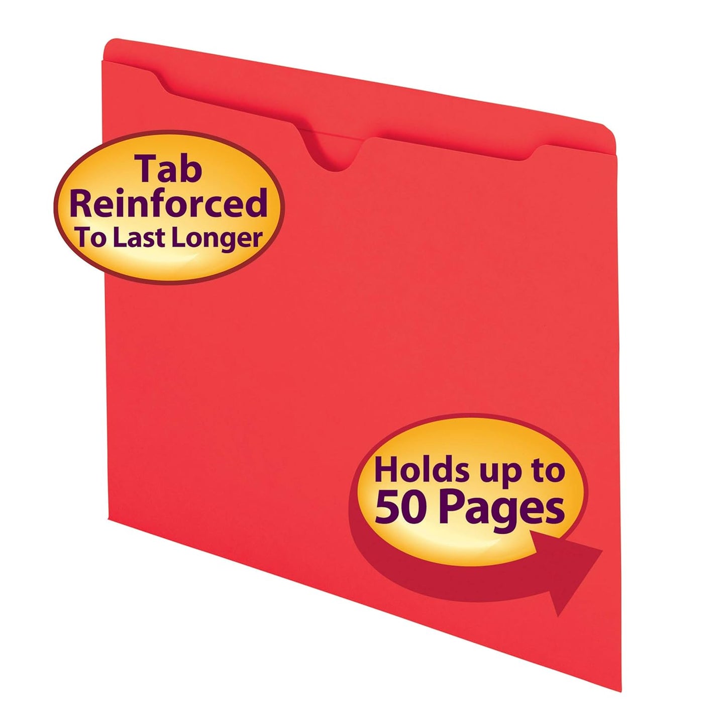 Smead File Jacket, Reinforced Straight-Cut Tab, Flat-No Expansion, Letter Size, Manila, 100 per Box (75500)