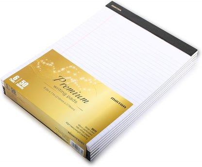 Mintra Office White Legal Pads – Ruled Notepads and Micro-Perforated Sheets, Ideal for Writing, Note-Taking & Creativity, Office, or Professional Use, Basic Pad 6 pack, 8.5"x11" (Narrow Ruled)