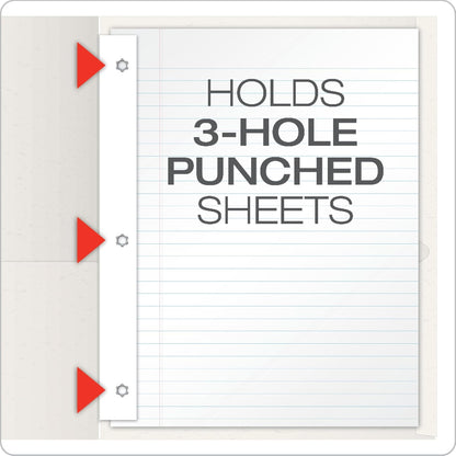 Oxford Two-Pocket Folders w/Fasteners, Red, Letter Size, 25 per Box (57711)