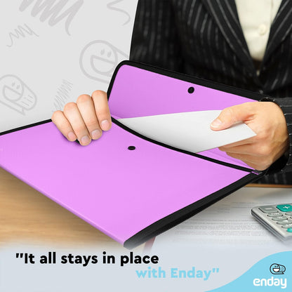 Square Flap Document Holder Blue, Expanding File Folder, A4 Letter Size Reusable Filling Envelopes, Snap Closure Wallet File Pouch Also Available in Pink, Purple, Green, Red, Grey, 1 Pc– By Enday
