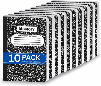 MOSTORY 50 Pack Bulk Composition Notebook - College Ruled 200 Pages (100 Sheets), Size 7.5" x 9.75", Bulk School Supplies, Office, Bulk Notebooks for School, Writing Journal Notebook with Lined Paper