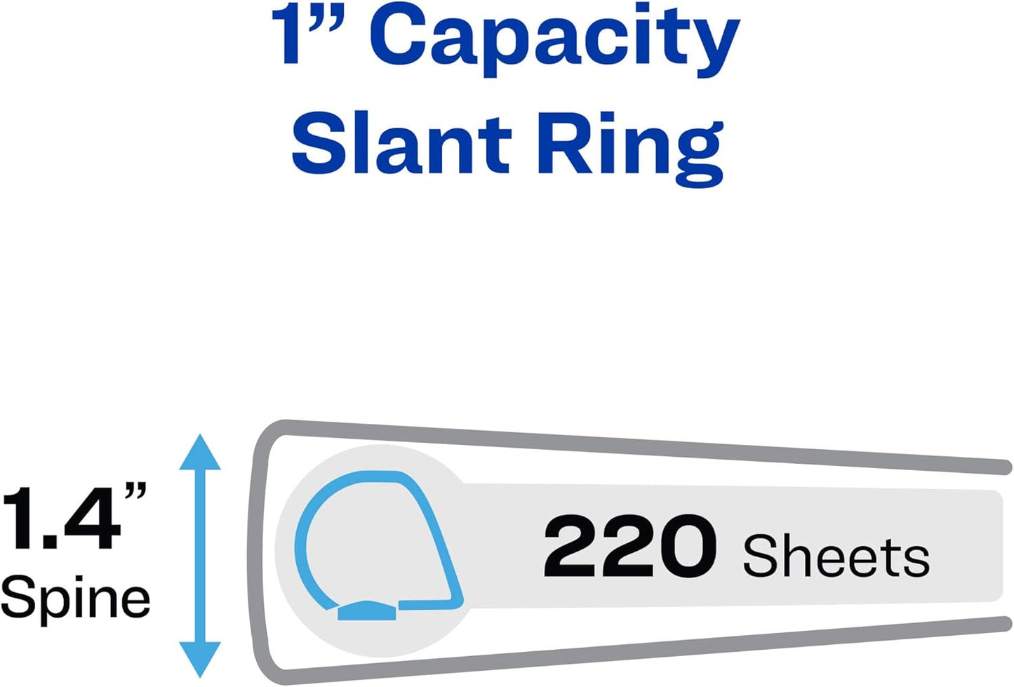 Avery Heavy-Duty View 3 Ring Binder, 1" Slant Rings, Holds 11" x 17" Paper, 1 White Binder (72124)