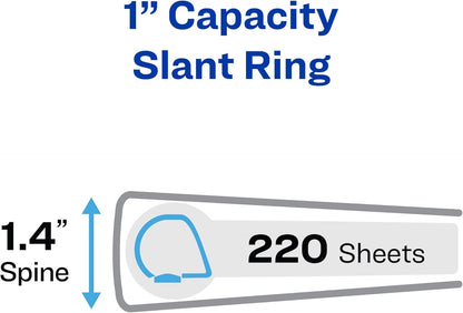 Avery Heavy-Duty View 3 Ring Binder, 1" Slant Rings, Holds 11" x 17" Paper, 1 White Binder (72124)