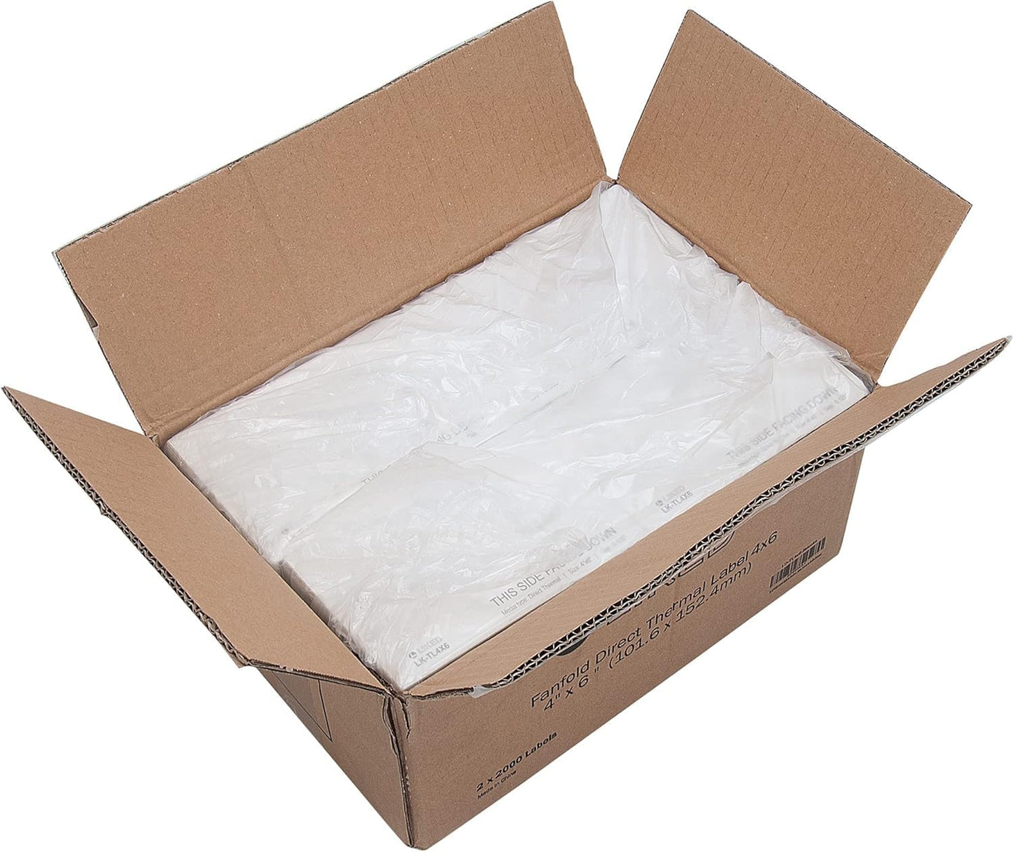 L LIKED 200 4x6 Thermal Labels Fanfold, Direct Thermal Shipping Labels - Perforated and Strong Adhesive