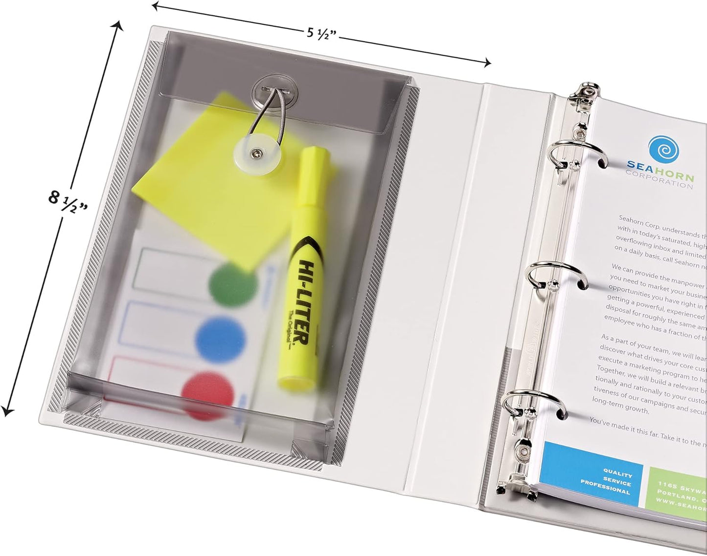 Avery Mini Durable View Protect & Store 3 Ring Binder, Holds 5.5" x 8.5" Paper, 1" Round Rings, 175-Sheet Capacity, 1.4 Inch Wide Spine, Includes Fully Enclosed Pocket, 1 White Binder (23011)