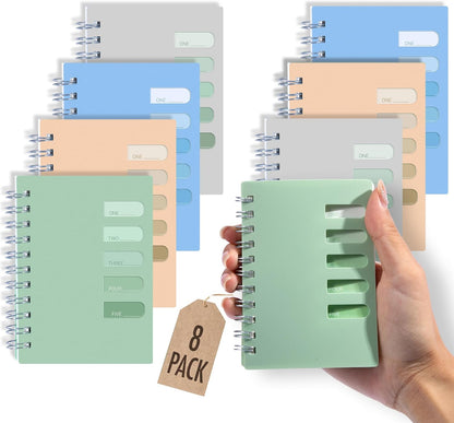 Yoment 4 Pack A5 Spiral Notebooks - 5.7x8.25 Hardcover Spiral Bound Notebook Journal, 160 Pages College Ruled, for Writing, Note Taking, Journaling, Study (Multicolor)