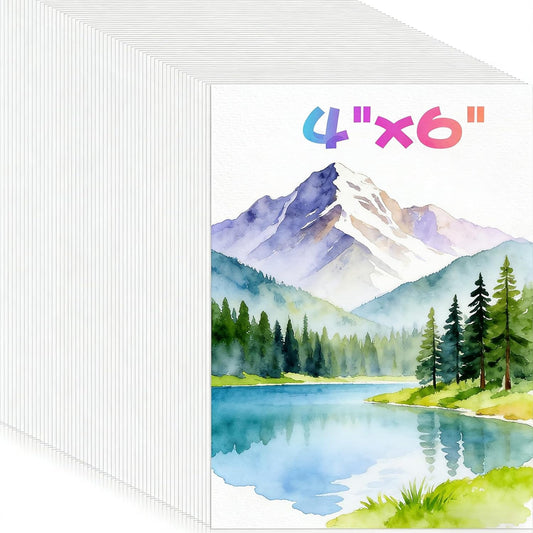 64 Sheets Watercolor Paper, 5"x7" Water Color Paper, 140lb/300gsm Artist Sketch Easel Acrylic Painting Loose Drawing Paper Bulk, Art Supplies for Kids Child Adults, Watercolors, Watercolor Paint Set