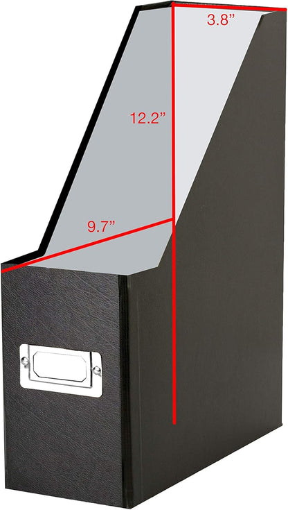 Snap-N-Store Fiberboard Magazine File with PVC Laminate, 12.25 x 3.88 x 9.75 Inches, Black (SNS01565)