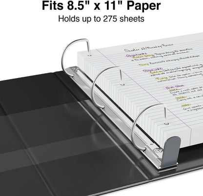 Staples Heavy-Duty 2-Inch D-Ring View Binder, Reinforced Spine, Holds Up to 450 Sheets, Gray, for Office & School