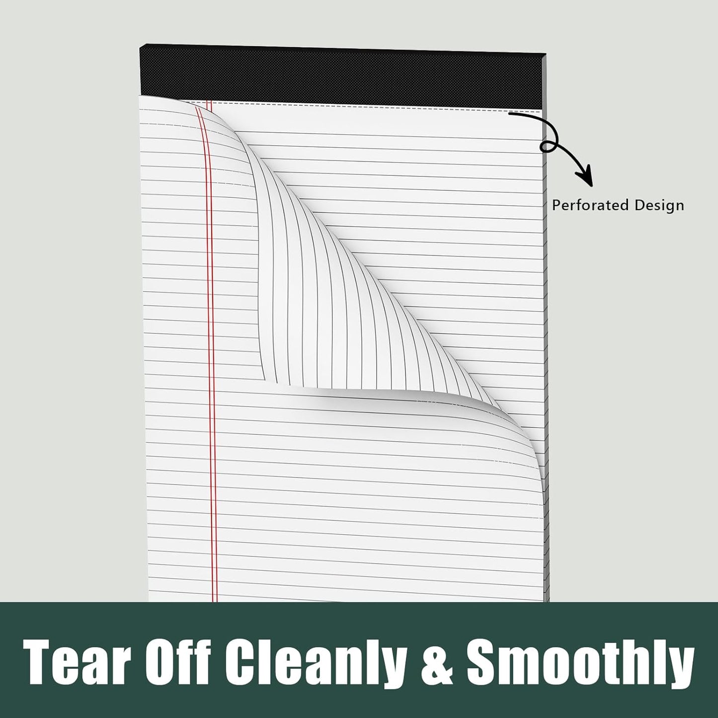 Legal Pads 8.5 x 11 College Ruled Note Pads 8.5 x 11.75 Yellow Notepad 80gsm Lined Paper Pads, 30 Sheets per Pad, 2 Pack Perforated Writing Pads Perfect for Office, Home, School