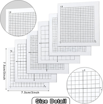 Zonon 24 Pack Graph Paper Sticky Note Pads 6 Designs 600 Sheets 3 x 3 Inch Mini Graph Pads Back to School Student Math Study Adhesive Grid Variety of Four Quadrant Grid Notepad for Office Supplies