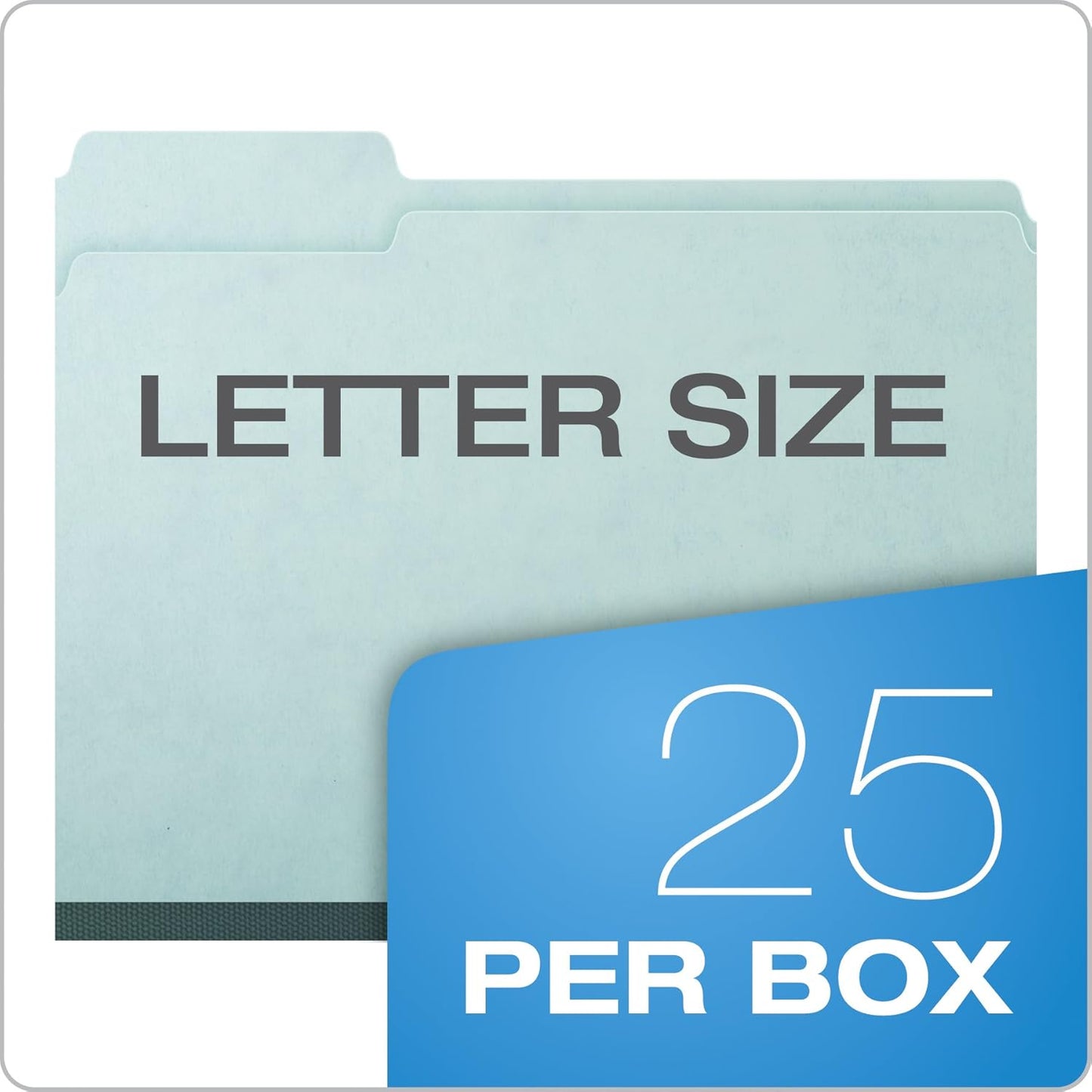 Pendaflex 1" Expansion Pressboard File Folders with 1/3 Cut Tab, Letter, Blue, 25/Box (9200T 1/3)