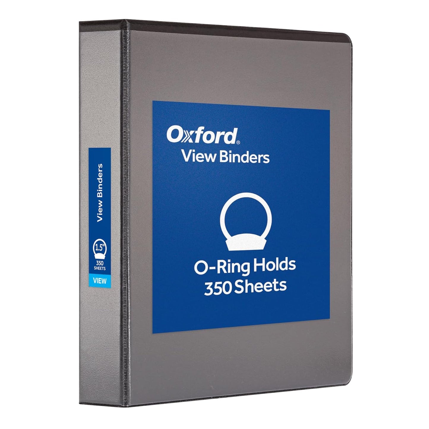 Oxford Ring Binders, 1.5" Round Ring Binders, View Binder, Covers on 3 Sides, XtraLife Hinge, Non-Stick, PVC-Free, White, 350 Sheet Capacity (1002547)