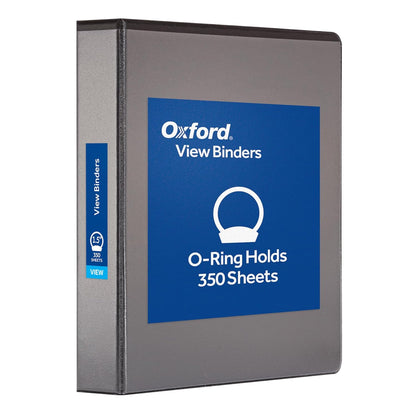 Oxford Ring Binders, 1.5" Round Ring Binders, View Binder, Covers on 3 Sides, XtraLife Hinge, Non-Stick, PVC-Free, White, 350 Sheet Capacity (1002547)