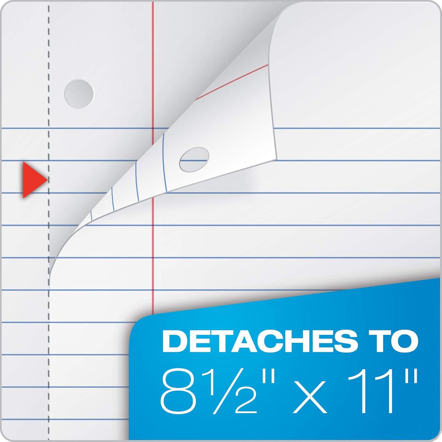 Oxford Spiral Notebook 3 Pack, 3 Subject, Wide Rule, Durable Plastic Covers, Strong Coil, 3 Durable Pockets, 8.5 x 11, 150 Sheets, Red, Green, Blue (89804)