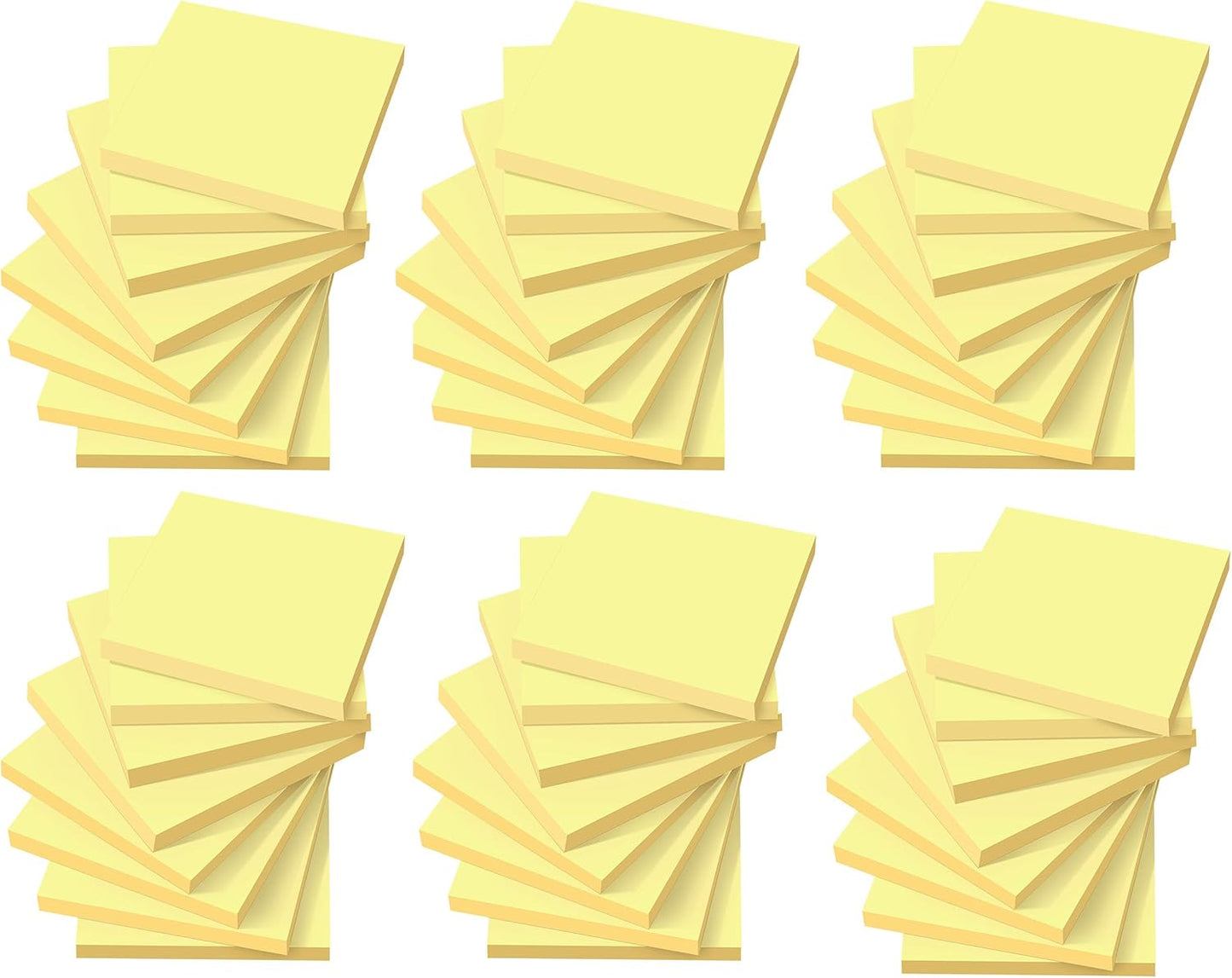 (24 Pack) Sticky Notes 3x3 in Yellow, Clean Removal, Recyclable, Self-Stick Pads, Easy to Post for Home, Office, Notebook