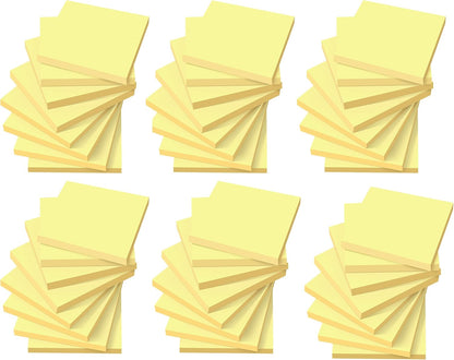 (24 Pack) Sticky Notes 3x3 in Yellow, Clean Removal, Recyclable, Self-Stick Pads, Easy to Post for Home, Office, Notebook