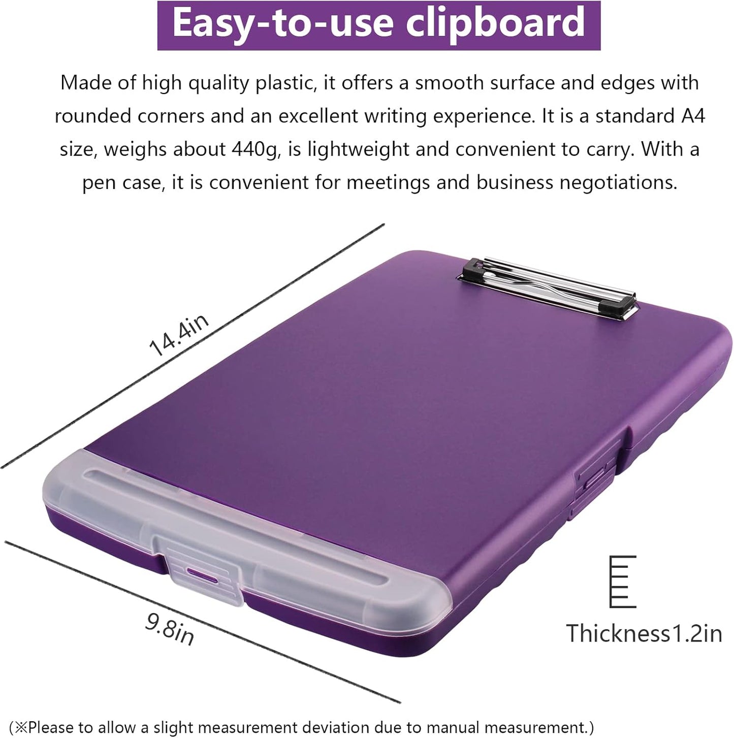 SFLHHDM Purple Clipboard, Clip Boards 8.5x11, Teacher Clipboards with Storage, Plastic Clipboard with Pen Holder, Clipboards Storage for Women Teachers Work, School & Office Supplies