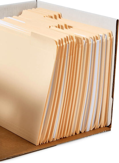 Amazon Basics Storage/Filing Boxes with Lift-Off Lid, Letter/Legal Size, Collapsible, Tape-Free Assembly, White, 16.2" L x 12.5" W x 10.5" H, 20-Pack