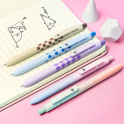 YOXMJDB Gel Pens, 5 Pcs Medium Point Smooth Writing Pens Cute Pens for Women, High-End Series 0.7mm Black Ink Pens for Journaling Note Taking, School Office Supplies (5 Pcs Gradient Morandi)