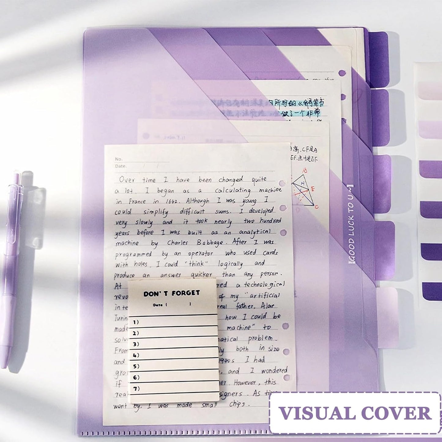 MIUPOO Poly Project Organizer,Documents Project Pockets,Office PocketFile,Clear Plastic File Folder Sleeves,L Shaped File Jackets,Blue and Purple Set of 2.
