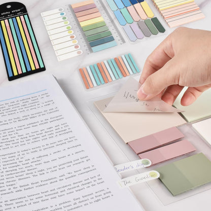 BAYTORY 700 Sheets Transparent Sticky Notes, Clear Waterproof 3 x 3 inch See Through Memo Pad, Self-Adhesive Translucent Writable Index Tabs for Annotating Books, Office & School Study Supplies