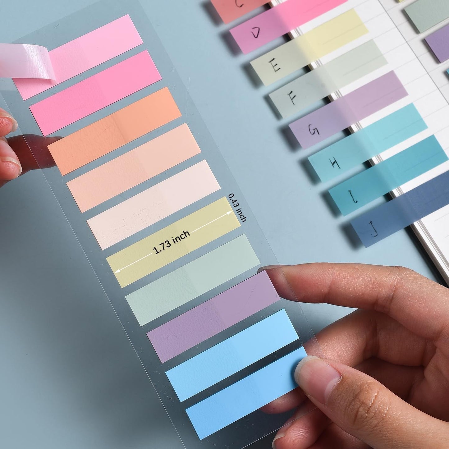Lysas 1600pcs Morandi Sticky Tabs Page Markers, Repositionable and Writable Book Flags Index Tabs for Reading Notes, File Classification
