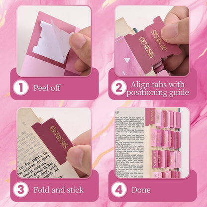Laminated Bible Tabs, Gold Foil Embossed Lettering Bible Chapter Index Tabs for Women Men, Reposition Large Print Sticky Labels, Easy to Read and Apply, 105Chapters Labels for Easy Navigation (Black)
