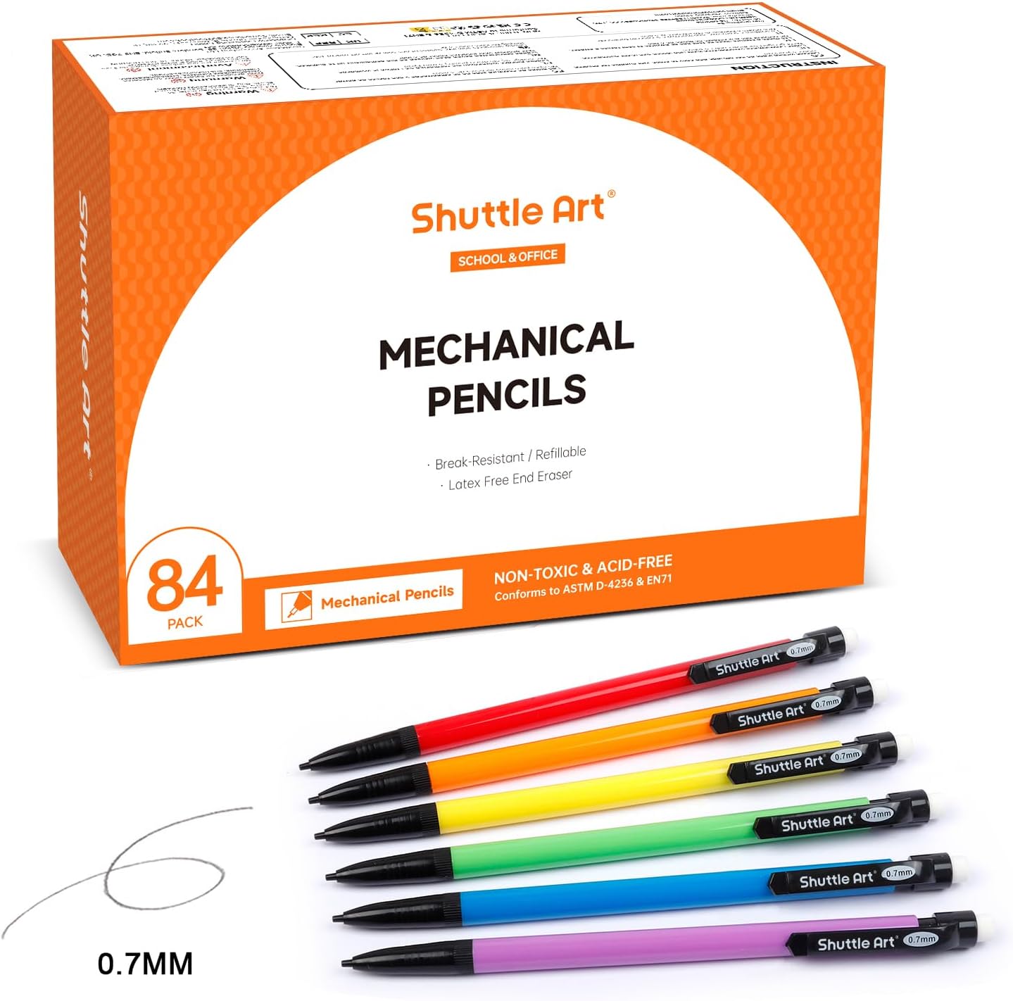Shuttle Art Mechanical Pencils, 162 Pack Bulk Mechanical Pencils 0.7mm Medium Point, HB #2 Lead Pencils, Assorted Barrels, Office School Supplies
