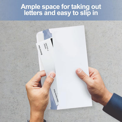 500#10 Double Window Security Envelopes, PANDRI NO.10 Self-Seal Window Envelopes Designed for QuickBooks Invoices, Business Statements & Documents - Number 10 Size 4 1/8 Inch X 9 1/2 Inch - 24 LB