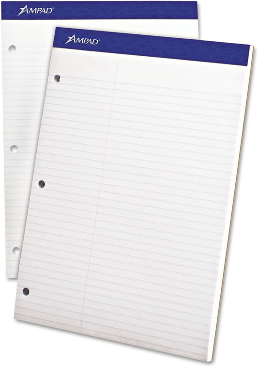 Ampad 20345 Double Sheets Pad, Law Rule, 8 1/2 x 11 3/4, White, 100 Sheets