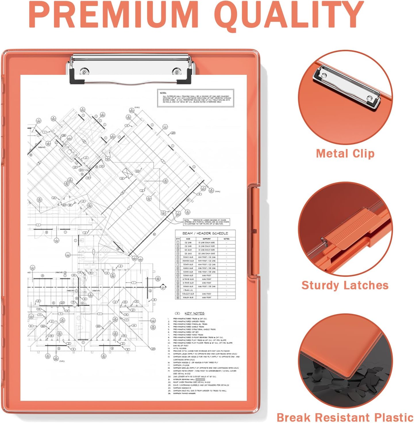 Rimilak Plastic Clipboard with Storage, Side Opening with 2 Compartment, Size 13.3 x 9.4 x 1.5 Heavy Duty High Capacity Nursing Box for Work School & Office Supplies, Black