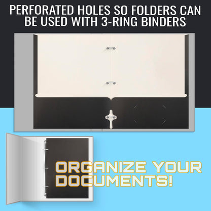 Better Office Products Two Pocket Portfolio Folders, 50-Pack, RED, Letter Size Paper Folders, 50 Pieces, Red