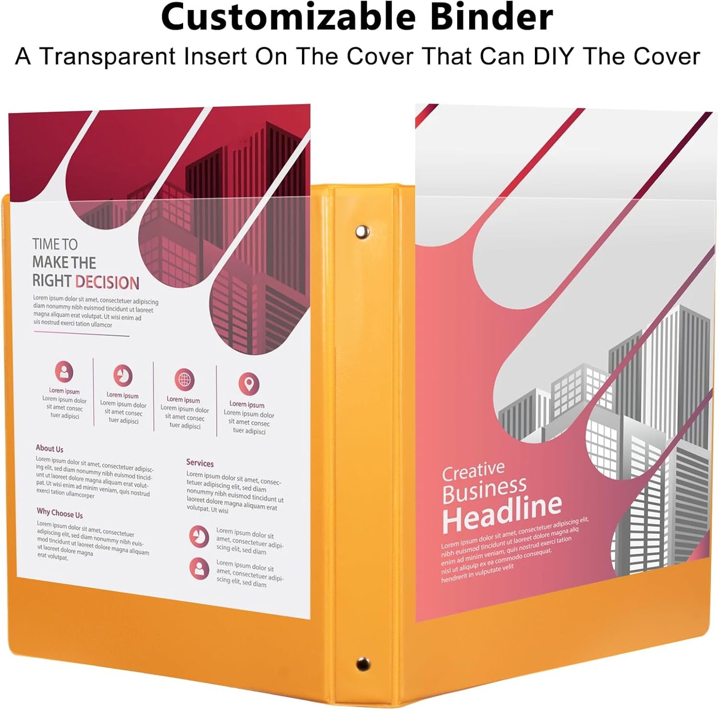 CIXILDTS 1-Inch Round Ring Binders, Standard 3 Ring Binder Fit Letter Size Paper, Presentation View Binders, 6 Packs, Assorted