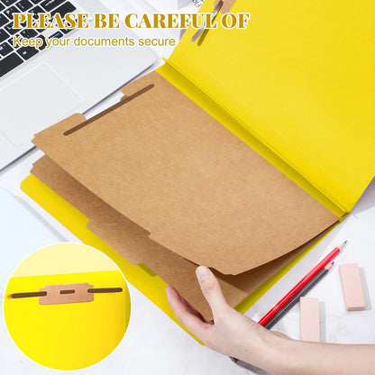 Skyygemm 12 Pcs Classification Folders Letter Size Bulk - 2 Dividers Pressboard File Folder with 3. 5 Inch Expansion, 2 Prongs Fastener, Heavy Duty Office File Organizer for Teacher Medical (Hot Pink)