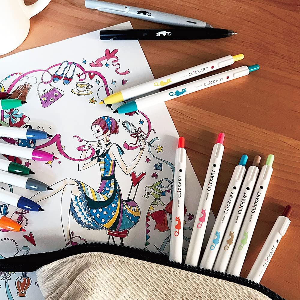 Zebra WYSS22-36C-N Clickart Water-Based Markers, 36 Colors, Case Included