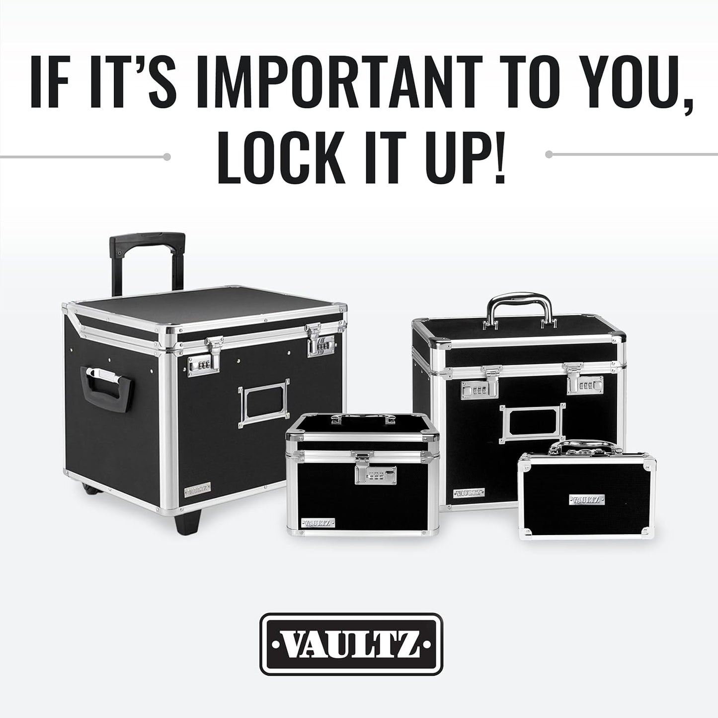 Vaultz Locking Mobile File Chest, Letter/Legal Files, 17.5" X 15.5" X 14.5", Black