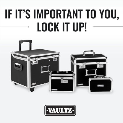 Vaultz Locking Mobile File Chest, Letter/Legal Files, 17.5" X 15.5" X 14.5", Black