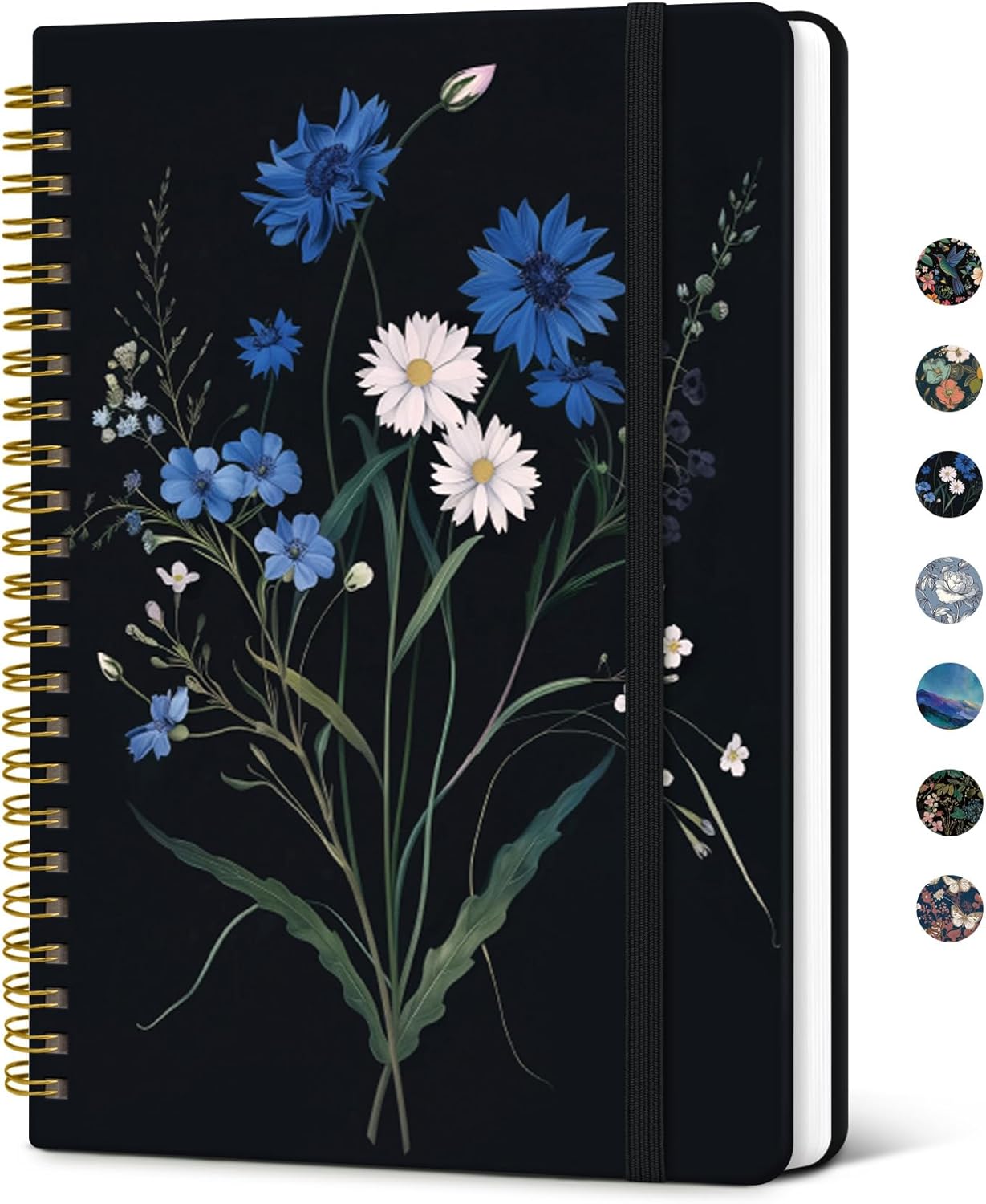 Taja Lined Spiral Journal Notebook for Women, A5 Cute College Ruled Hardcover Notebook for Work & Note Taking, Pretty Journal for Writing, 140 Pages, Flower Garden